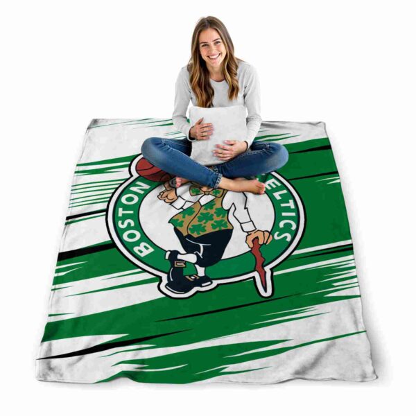 boston celtics paint streaks green white blanket high quality