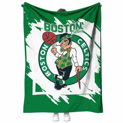 boston celtics splatter effect green blanket best selling