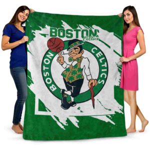 boston celtics splatter effect green blanket fashion forward