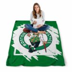 boston celtics splatter effect green blanket high quality
