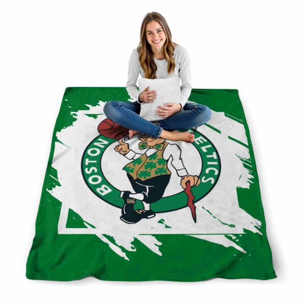 boston celtics splatter effect green blanket high quality