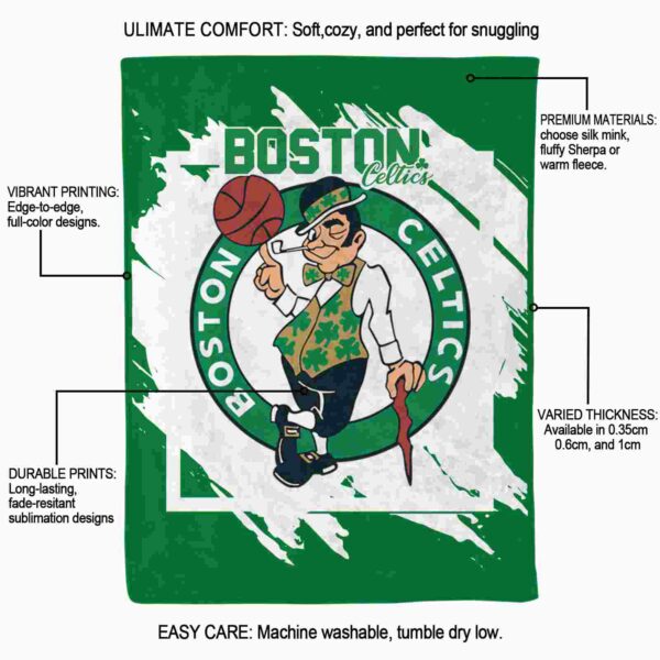 boston celtics splatter effect green blanket new arrival