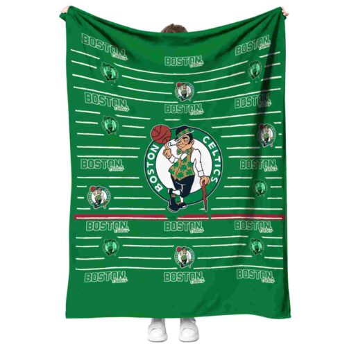 boston celtics striped pattern green blanket best selling