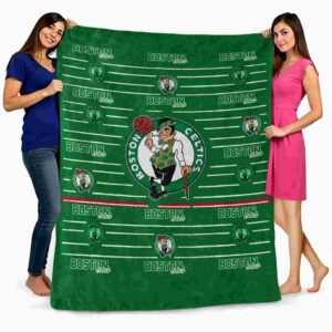 boston celtics striped pattern green blanket fashion forward