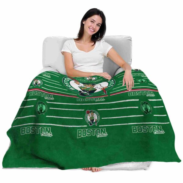 boston celtics striped pattern green blanket latest model