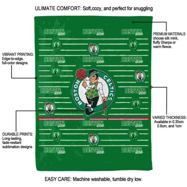 boston celtics striped pattern green blanket new arrival