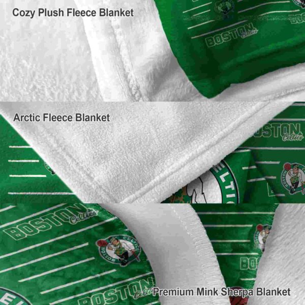 boston celtics striped pattern green blanket premium grade
