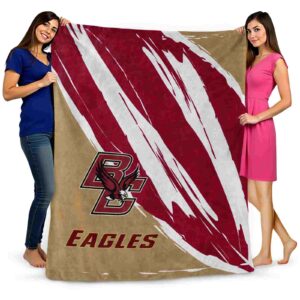boston college eagles brushstrokes maroon white blanket fashion forward