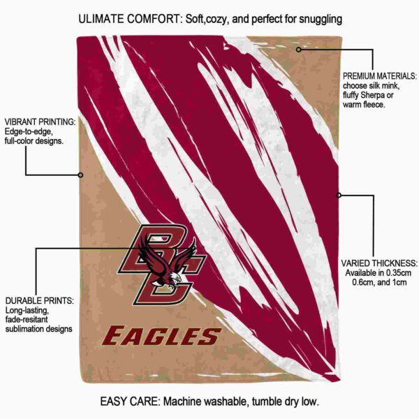 boston college eagles brushstrokes maroon white blanket new arrival