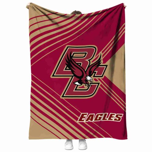 boston college eagles diagonal stripes maroon blanket best selling