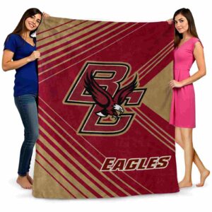 boston college eagles diagonal stripes maroon blanket fashion forward