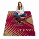 boston college eagles diagonal stripes maroon blanket high quality
