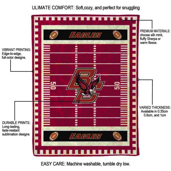 boston college eagles football field maroon blanket new arrival
