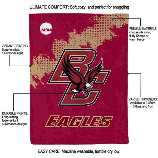 boston college eagles grunge texture maroon blanket new arrival