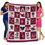 boston college eagles mickey minnie maroon white blanket best selling