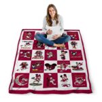 boston college eagles mickey minnie maroon white blanket best selling