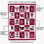 boston college eagles mickey minnie maroon white blanket best selling
