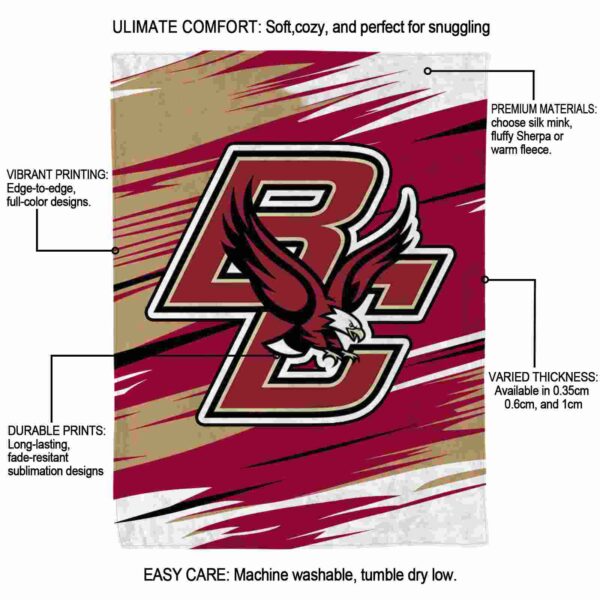 boston college eagles paint streaks maroon white blanket new arrival