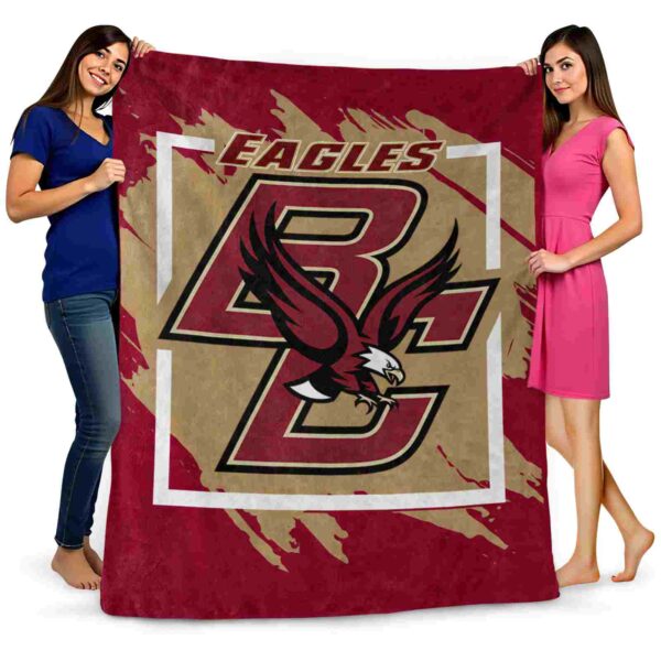 boston college eagles splatter effect maroon blanket fashion forward
