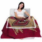 boston college eagles splatter effect maroon blanket latest model