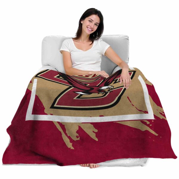 boston college eagles splatter effect maroon blanket latest model