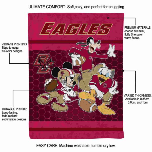 boston college eagles three musketeers maroon blanket new arrival