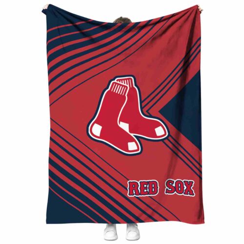 boston red sox diagonal stripes red blanket best selling