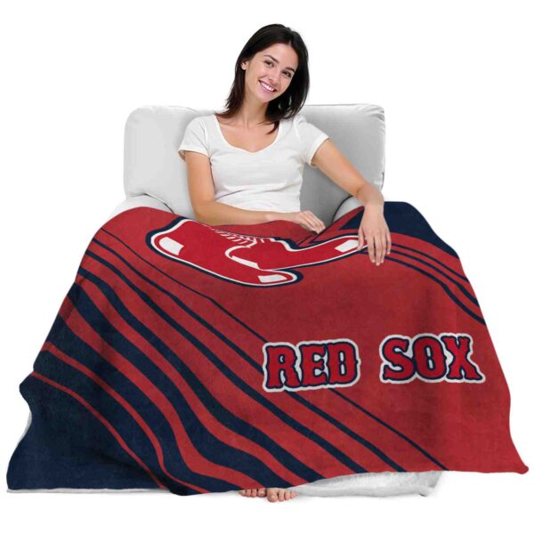 boston red sox diagonal stripes red blanket latest model