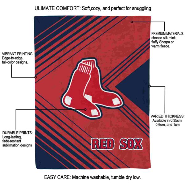 boston red sox diagonal stripes red blanket new arrival