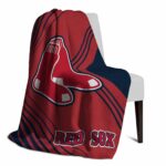 boston red sox diagonal stripes red blanket top rated