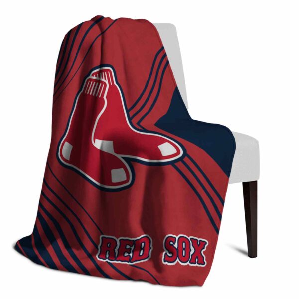boston red sox diagonal stripes red blanket top rated