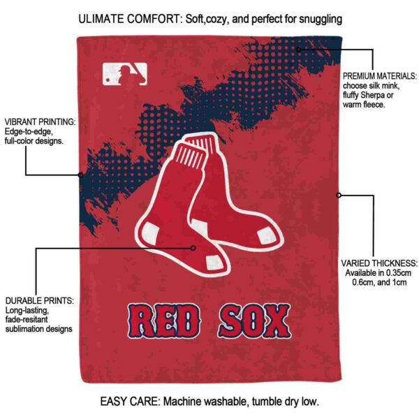 boston red sox grunge texture red blanket new arrival