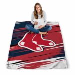 boston red sox paint streaks red white blanket high quality