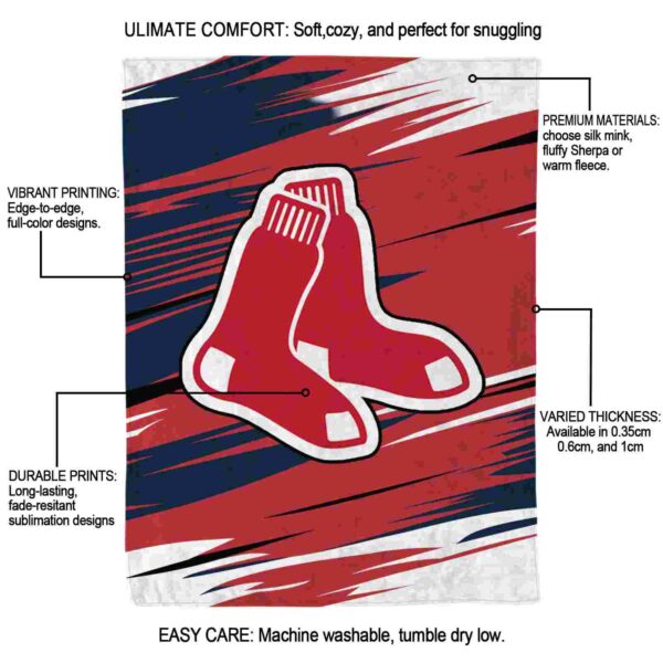 boston red sox paint streaks red white blanket new arrival