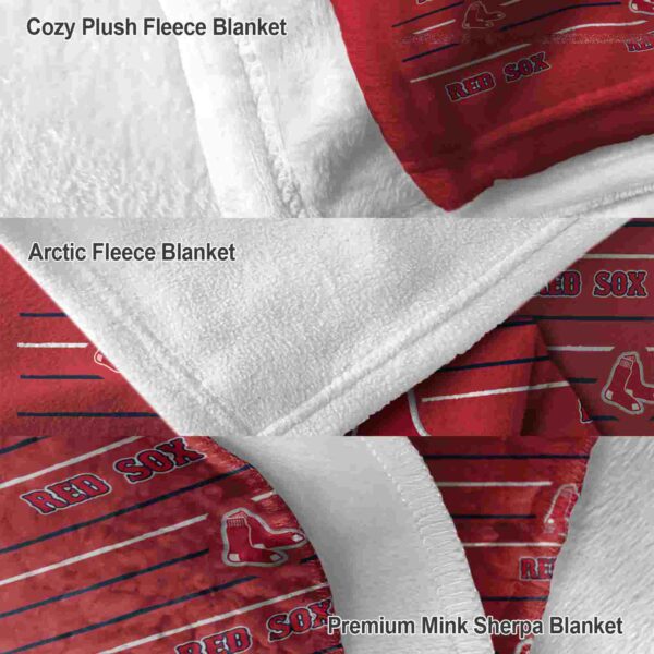 boston red sox striped pattern red blanket premium grade