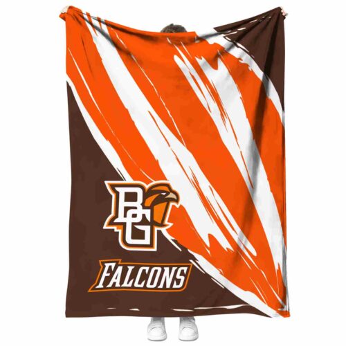 bowling green falcons brushstrokes orange white blanket best selling