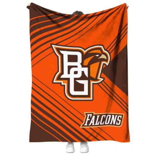 bowling green falcons diagonal stripes orange blanket best selling