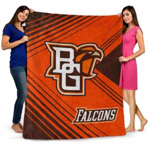 bowling green falcons diagonal stripes orange blanket fashion forward