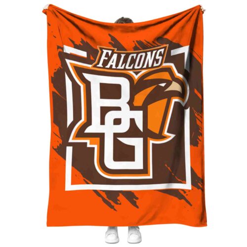 bowling green falcons splatter effect orange blanket best selling