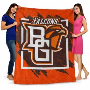 bowling green falcons splatter effect orange blanket fashion forward