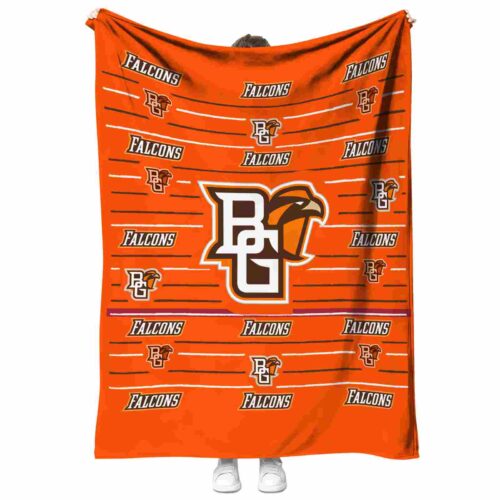 bowling green falcons striped pattern orange blanket best selling