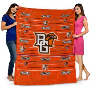bowling green falcons striped pattern orange blanket fashion forward