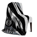 brooklyn nets brushstrokes black white blanket best selling