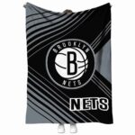 brooklyn nets diagonal stripes black blanket best selling