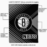 brooklyn nets diagonal stripes black blanket best selling