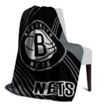 brooklyn nets diagonal stripes black blanket best selling