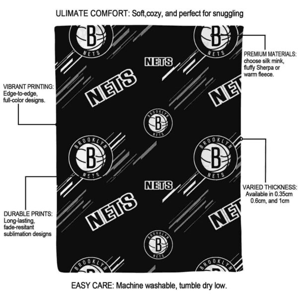 brooklyn nets fan spirit black blanket new arrival