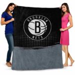 brooklyn nets gradient dots black blanket best selling