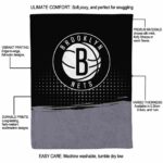 brooklyn nets gradient dots black blanket best selling