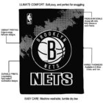 brooklyn nets grunge texture black blanket best selling